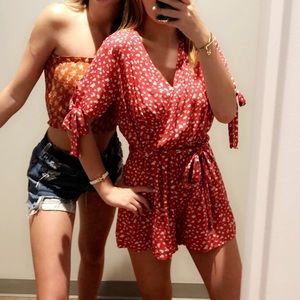 Lush floral tie romper!!